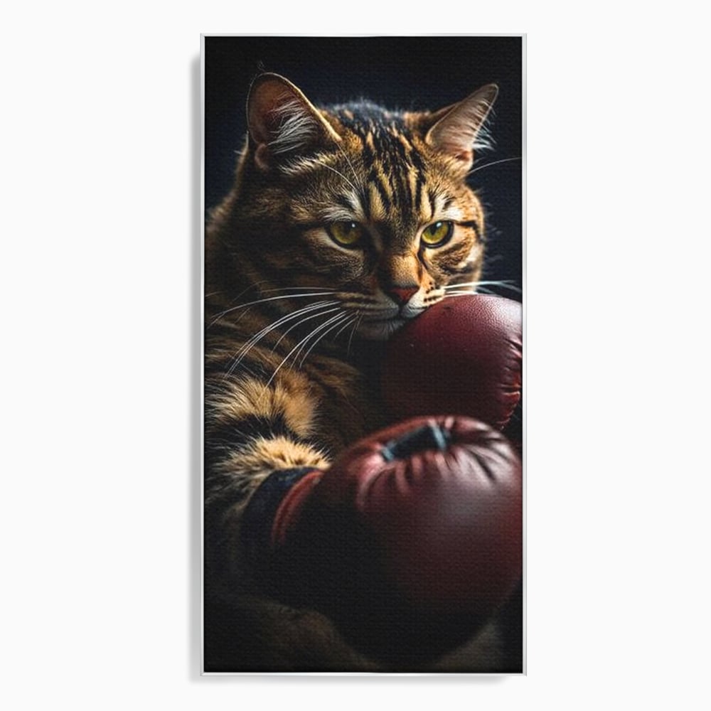 Tablou Canvas Premium, LuxCanva® M1228, Campion cu Blanita, Box, Campion, Manusi, Luptator, Motan, Duel, Victorie, Spirit, Motivational, Curaj, Birou, Living, Camera Copil