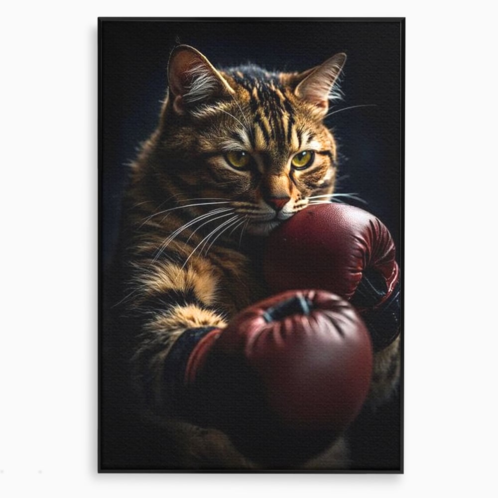 Tablou Canvas Premium, LuxCanva® M1228, Campion cu Blanita, Box, Campion, Manusi, Luptator, Motan, Duel, Victorie, Spirit, Motivational, Curaj, Birou, Living, Camera Copil