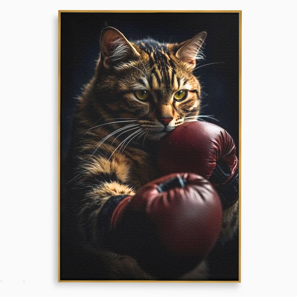 Tablou Canvas Premium, LuxCanva® M1228, Campion cu Blanita, Box, Campion, Manusi, Luptator, Motan, Duel, Victorie, Spirit, Motivational, Curaj, Birou, Living, Camera Copil