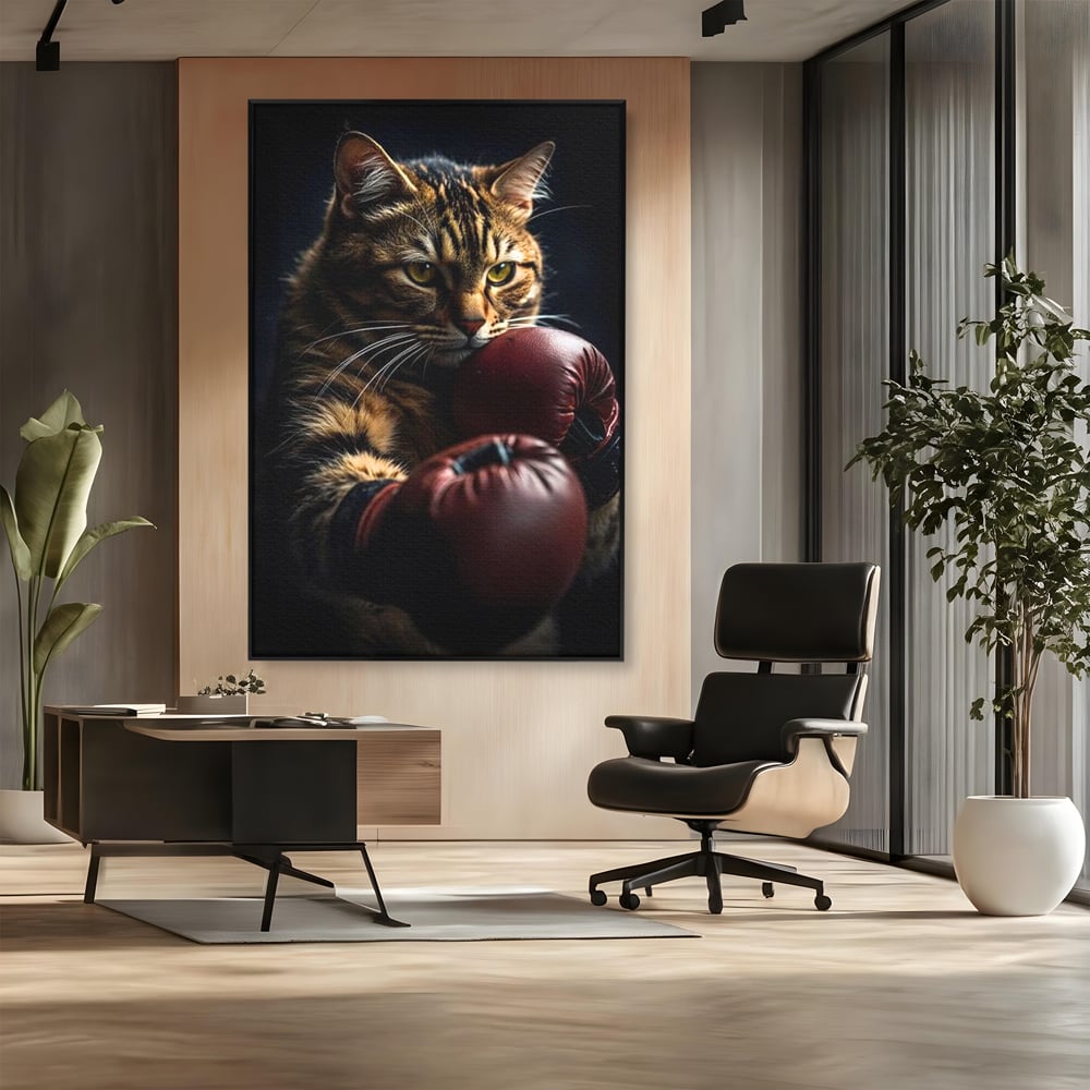 Tablou Canvas Premium, LuxCanva® M1228, Campion cu Blanita, Box, Campion, Manusi, Luptator, Motan, Duel, Victorie, Spirit, Motivational, Curaj, Birou, Living, Camera Copil