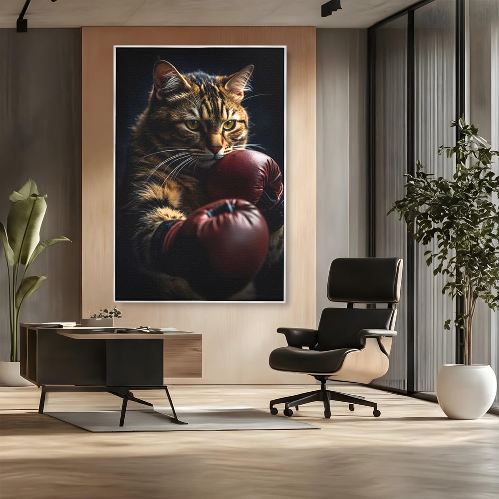 Tablou Canvas Premium, LuxCanva® M1228, Campion cu Blanita, Box, Campion, Manusi, Luptator, Motan, Duel, Victorie, Spirit, Motivational, Curaj, Birou, Living, Camera Copil