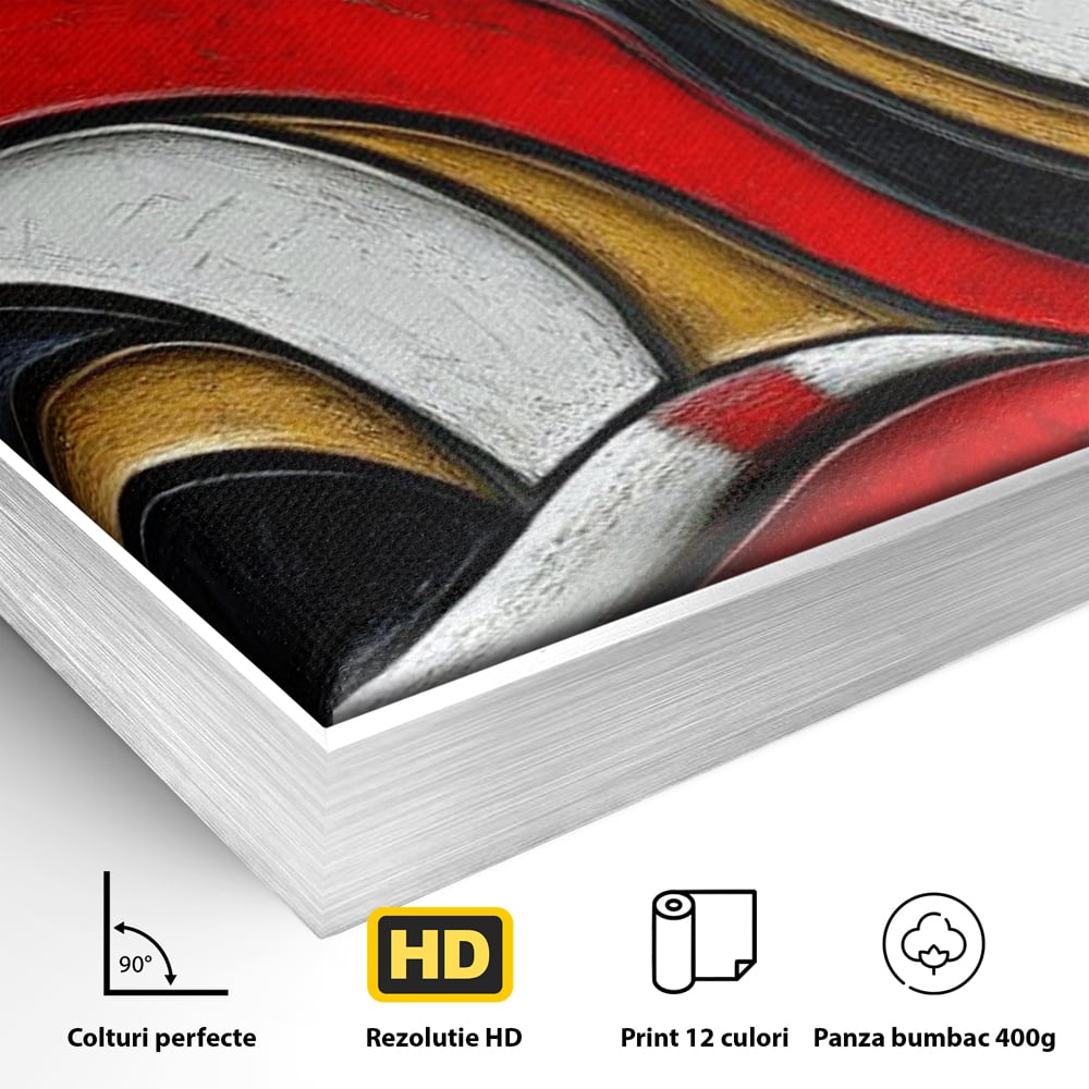 Tablou Canvas Premium, LuxCanva® M1230, Simfonia Mustatilor de Aur, Abstract, Felina, Grafica, Auriu, Profil, Elegant, Forme, Detalii, Antic, Birou, Living, Camera Copil