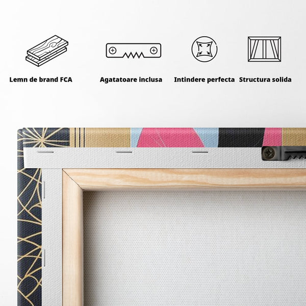 Leinwand Premium Canvas Wall Art, LuxCanva® M1232, Abstrakter Look, Silhouette, Modernismus, Art Deco, Abstrakt, Weiblich, Weiblich, Vertikal, Farbig, Farbenfroh, Luxus, Büro, Wohnen, Kinderzimmer