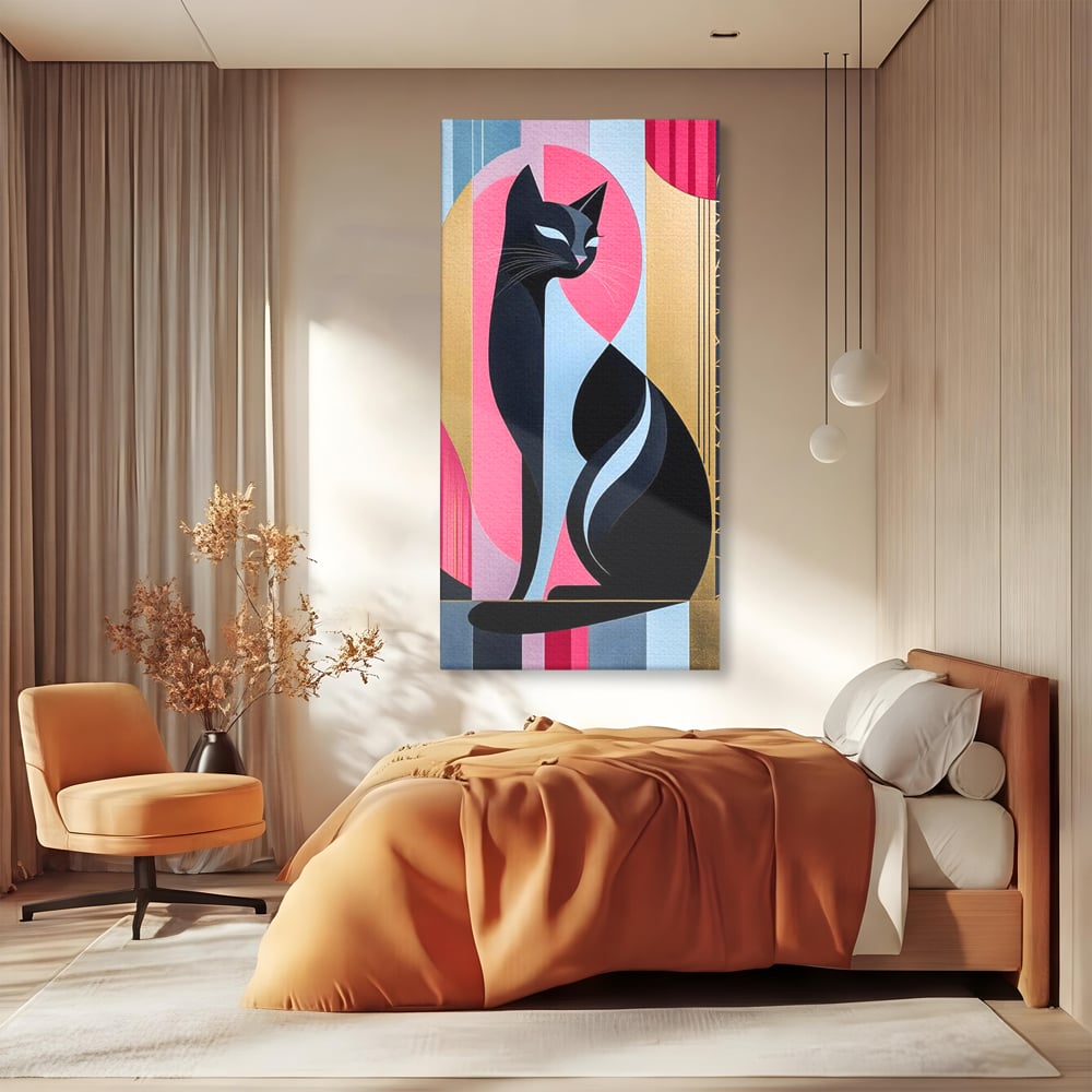 Leinwand Premium Canvas Wall Art, LuxCanva® M1232, Abstrakter Look, Silhouette, Modernismus, Art Deco, Abstrakt, Weiblich, Weiblich, Vertikal, Farbig, Farbenfroh, Luxus, Büro, Wohnen, Kinderzimmer