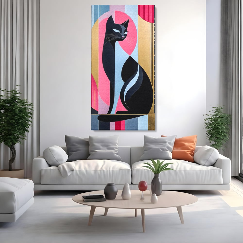 Leinwand Premium Canvas Wall Art, LuxCanva® M1232, Abstrakter Look, Silhouette, Modernismus, Art Deco, Abstrakt, Weiblich, Weiblich, Vertikal, Farbig, Farbenfroh, Luxus, Büro, Wohnen, Kinderzimmer
