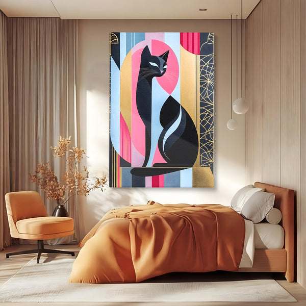 Leinwand Premium Canvas Wall Art, LuxCanva® M1232, Abstrakter Look, Silhouette, Modernismus, Art Deco, Abstrakt, Weiblich, Weiblich, Vertikal, Farbig, Farbenfroh, Luxus, Büro, Wohnen, Kinderzimmer