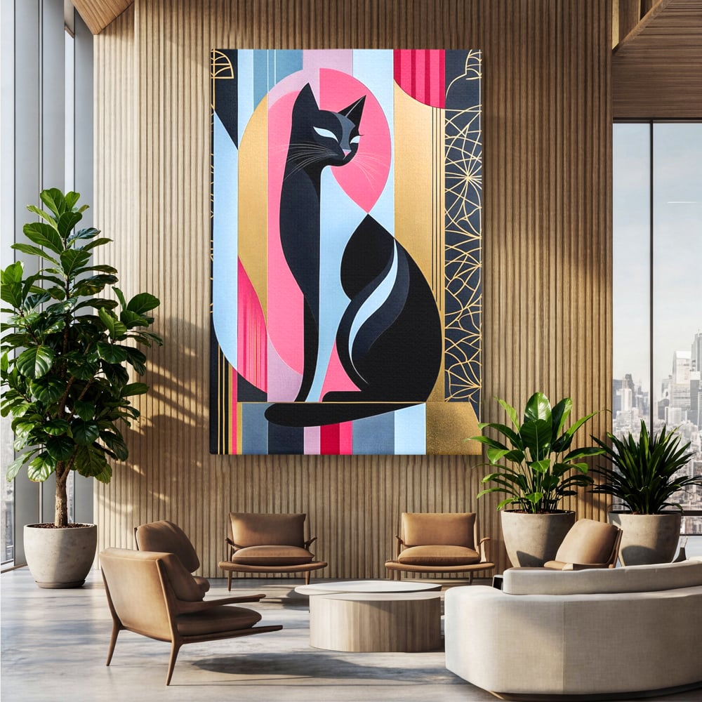 Leinwand Premium Canvas Wall Art, LuxCanva® M1232, Abstrakter Look, Silhouette, Modernismus, Art Deco, Abstrakt, Weiblich, Weiblich, Vertikal, Farbig, Farbenfroh, Luxus, Büro, Wohnen, Kinderzimmer