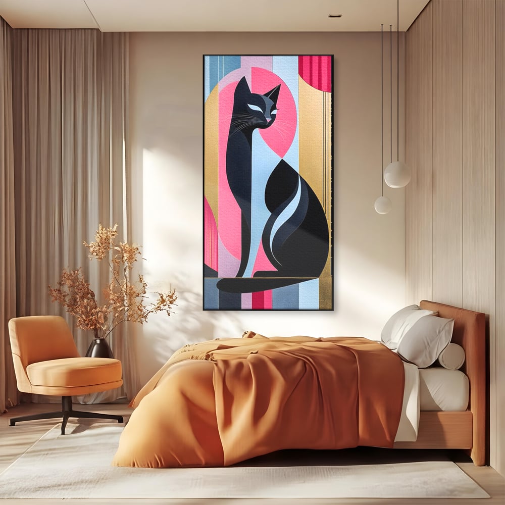 Leinwand Premium Canvas Wall Art, LuxCanva® M1232, Abstrakter Look, Silhouette, Modernismus, Art Deco, Abstrakt, Weiblich, Weiblich, Vertikal, Farbig, Farbenfroh, Luxus, Büro, Wohnen, Kinderzimmer
