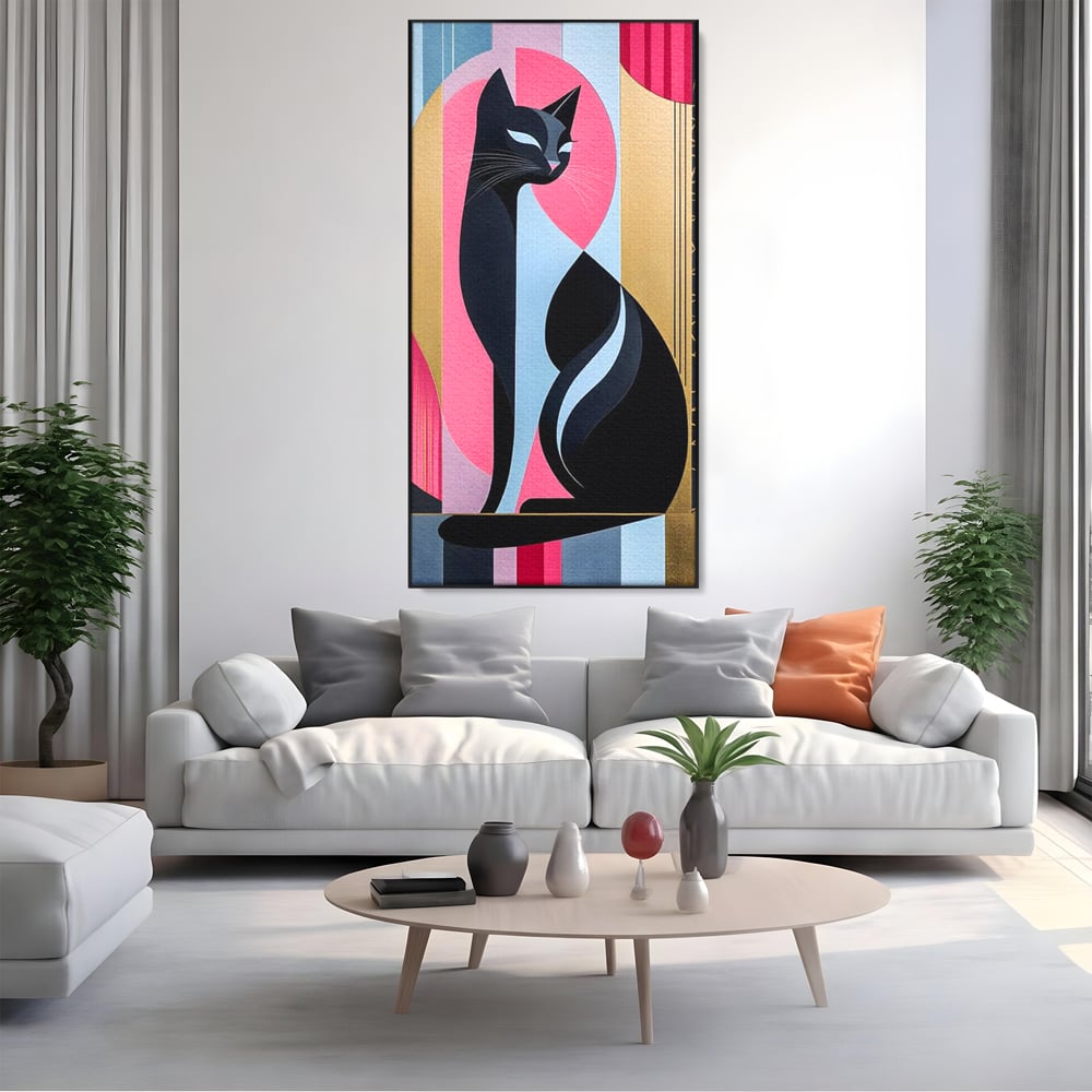 Leinwand Premium Canvas Wall Art, LuxCanva® M1232, Abstrakter Look, Silhouette, Modernismus, Art Deco, Abstrakt, Weiblich, Weiblich, Vertikal, Farbig, Farbenfroh, Luxus, Büro, Wohnen, Kinderzimmer