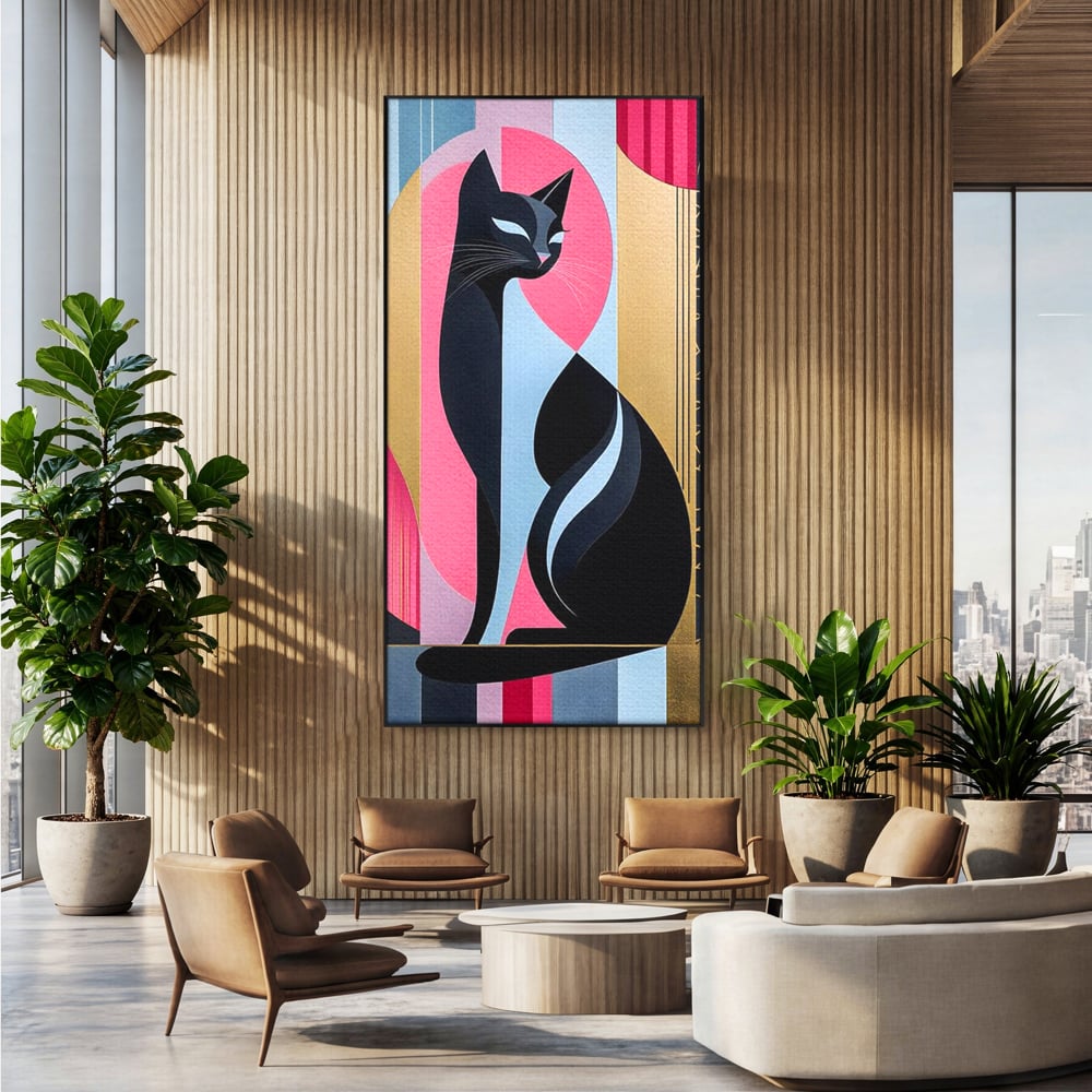Leinwand Premium Canvas Wall Art, LuxCanva® M1232, Abstrakter Look, Silhouette, Modernismus, Art Deco, Abstrakt, Weiblich, Weiblich, Vertikal, Farbig, Farbenfroh, Luxus, Büro, Wohnen, Kinderzimmer