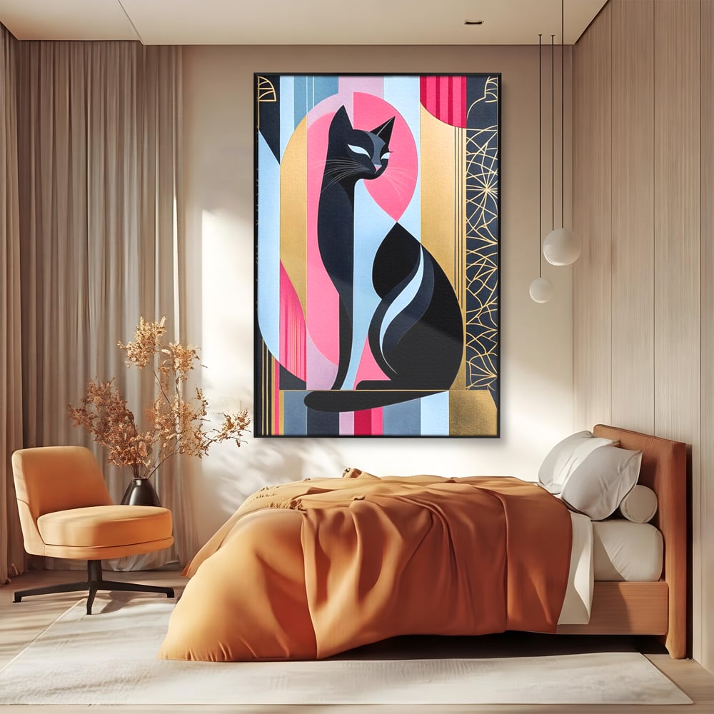 Leinwand Premium Canvas Wall Art, LuxCanva® M1232, Abstrakter Look, Silhouette, Modernismus, Art Deco, Abstrakt, Weiblich, Weiblich, Vertikal, Farbig, Farbenfroh, Luxus, Büro, Wohnen, Kinderzimmer