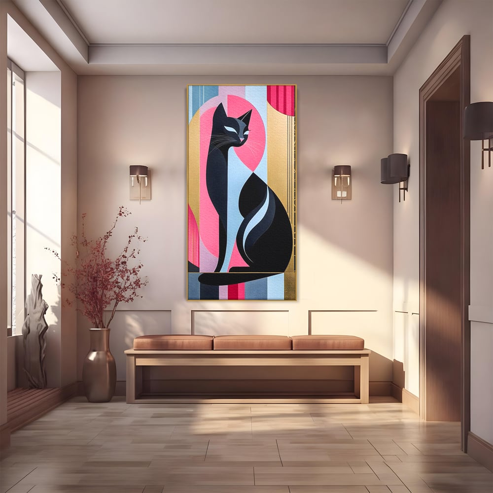Leinwand Premium Canvas Wall Art, LuxCanva® M1232, Abstrakter Look, Silhouette, Modernismus, Art Deco, Abstrakt, Weiblich, Weiblich, Vertikal, Farbig, Farbenfroh, Luxus, Büro, Wohnen, Kinderzimmer