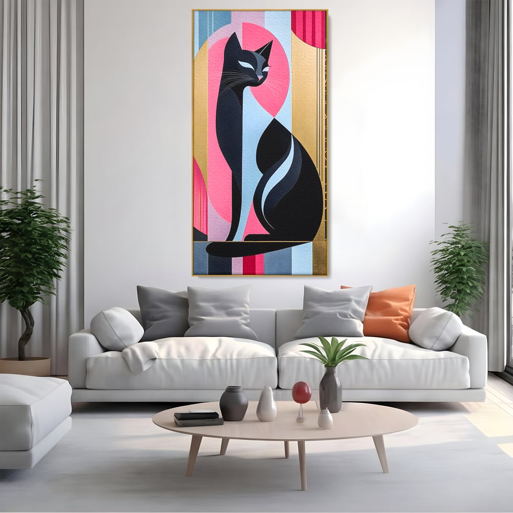 Leinwand Premium Canvas Wall Art, LuxCanva® M1232, Abstrakter Look, Silhouette, Modernismus, Art Deco, Abstrakt, Weiblich, Weiblich, Vertikal, Farbig, Farbenfroh, Luxus, Büro, Wohnen, Kinderzimmer