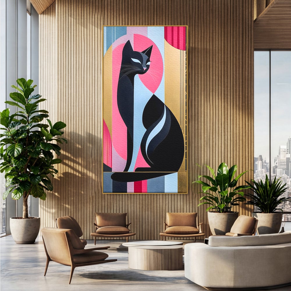 Leinwand Premium Canvas Wall Art, LuxCanva® M1232, Abstrakter Look, Silhouette, Modernismus, Art Deco, Abstrakt, Weiblich, Weiblich, Vertikal, Farbig, Farbenfroh, Luxus, Büro, Wohnen, Kinderzimmer