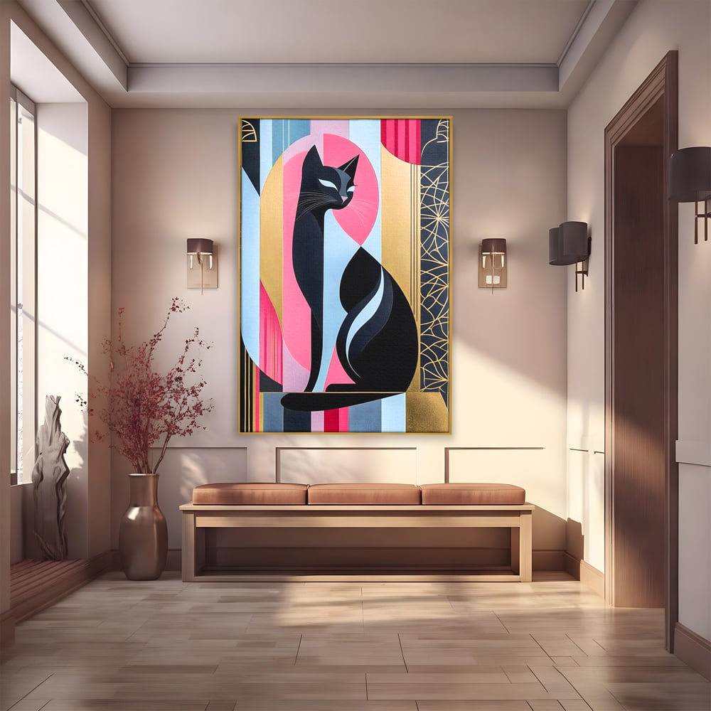 Leinwand Premium Canvas Wall Art, LuxCanva® M1232, Abstrakter Look, Silhouette, Modernismus, Art Deco, Abstrakt, Weiblich, Weiblich, Vertikal, Farbig, Farbenfroh, Luxus, Büro, Wohnen, Kinderzimmer
