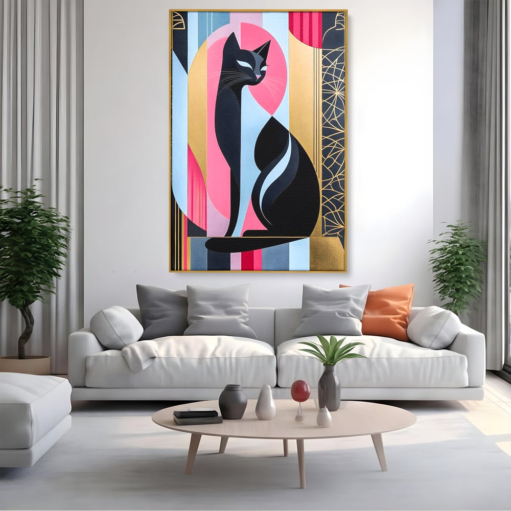 Leinwand Premium Canvas Wall Art, LuxCanva® M1232, Abstrakter Look, Silhouette, Modernismus, Art Deco, Abstrakt, Weiblich, Weiblich, Vertikal, Farbig, Farbenfroh, Luxus, Büro, Wohnen, Kinderzimmer
