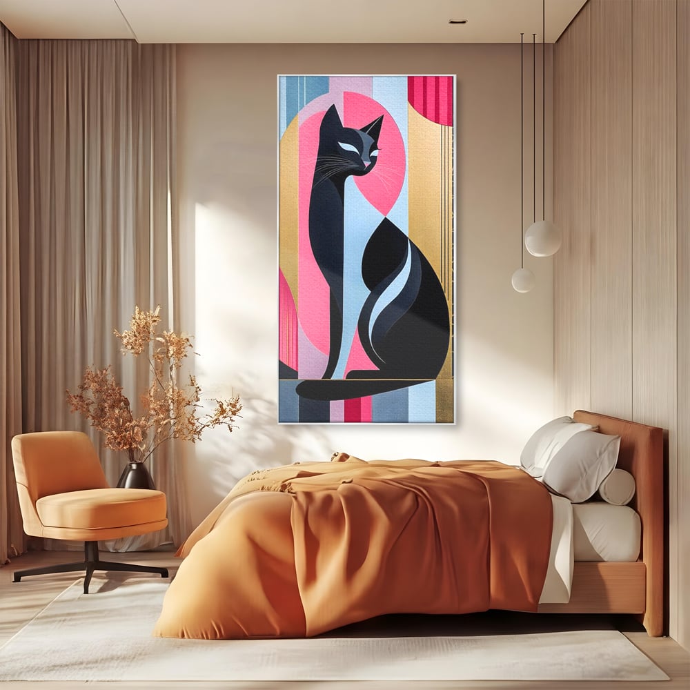Leinwand Premium Canvas Wall Art, LuxCanva® M1232, Abstrakter Look, Silhouette, Modernismus, Art Deco, Abstrakt, Weiblich, Weiblich, Vertikal, Farbig, Farbenfroh, Luxus, Büro, Wohnen, Kinderzimmer