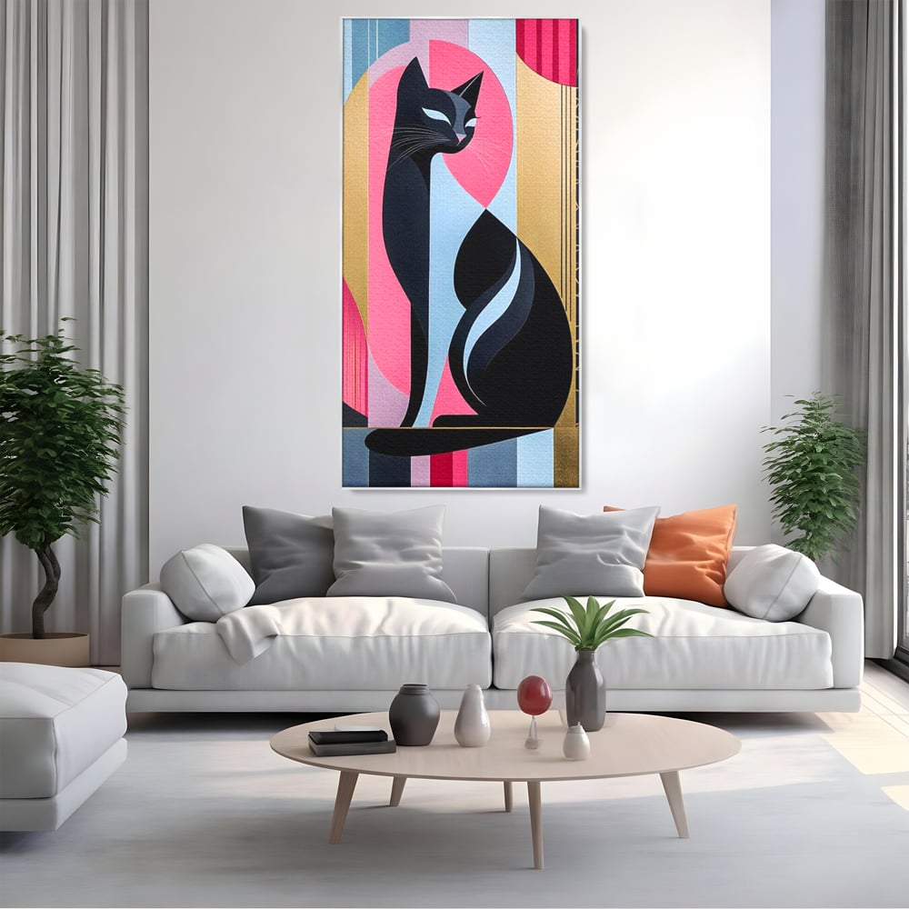 Leinwand Premium Canvas Wall Art, LuxCanva® M1232, Abstrakter Look, Silhouette, Modernismus, Art Deco, Abstrakt, Weiblich, Weiblich, Vertikal, Farbig, Farbenfroh, Luxus, Büro, Wohnen, Kinderzimmer