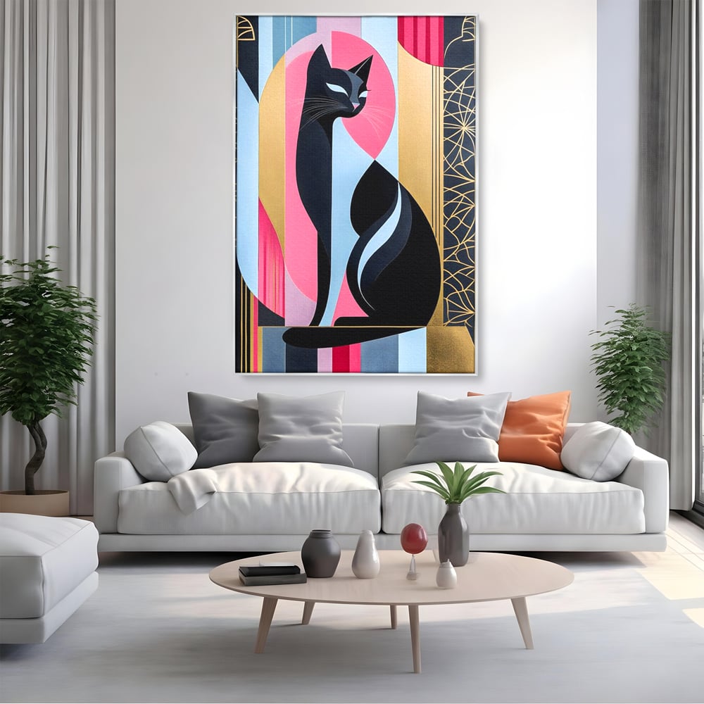 Leinwand Premium Canvas Wall Art, LuxCanva® M1232, Abstrakter Look, Silhouette, Modernismus, Art Deco, Abstrakt, Weiblich, Weiblich, Vertikal, Farbig, Farbenfroh, Luxus, Büro, Wohnen, Kinderzimmer