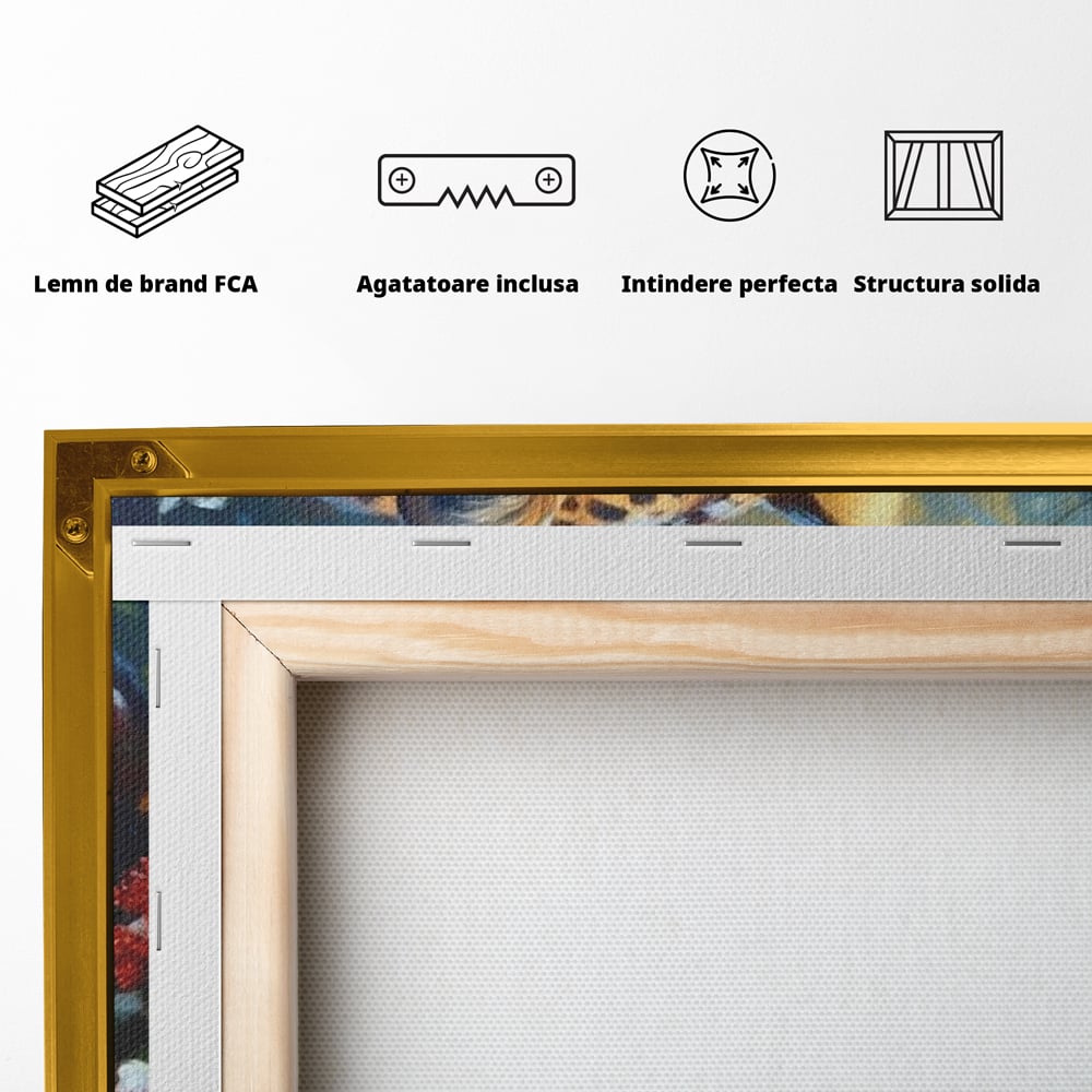 Tablou Canvas Premium, LuxCanva® M1235, Iarna in Salbaticie, Jaguar, Zapada, Vegetatie, Felina, Peisaj, Padure, Crengi, Portret, Anotimp, Iarna, Frig, Birou, Living, Camera Copil
