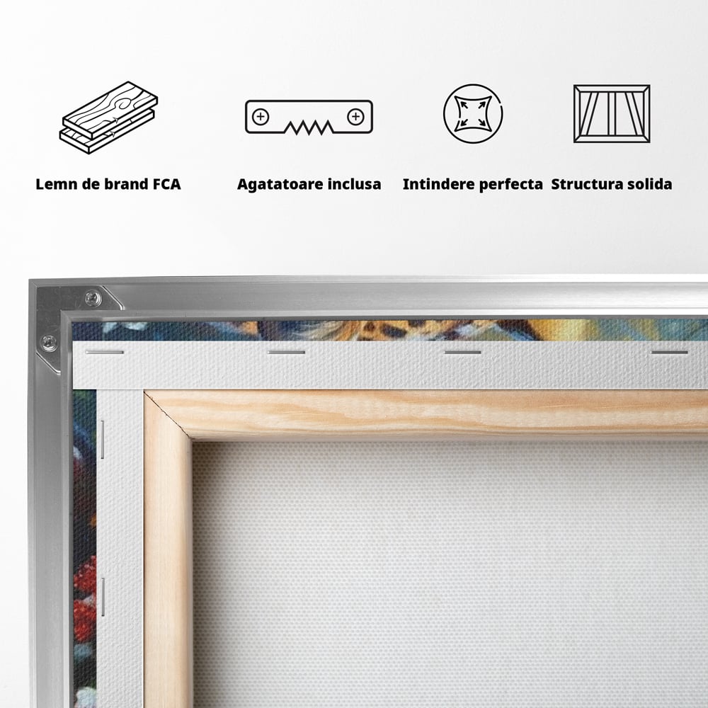 Tablou Canvas Premium, LuxCanva® M1235, Iarna in Salbaticie, Jaguar, Zapada, Vegetatie, Felina, Peisaj, Padure, Crengi, Portret, Anotimp, Iarna, Frig, Birou, Living, Camera Copil