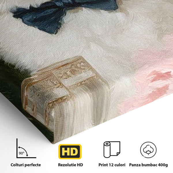 Tablou Canvas Premium, LuxCanva® M1239, Un Toast Romantic, Flori, Papion, Pahare, Costum, Romantic, Frunze, Motan, Elegant, Gentleman, Felina, Sampanie, Birou, Living, Camera Copil
