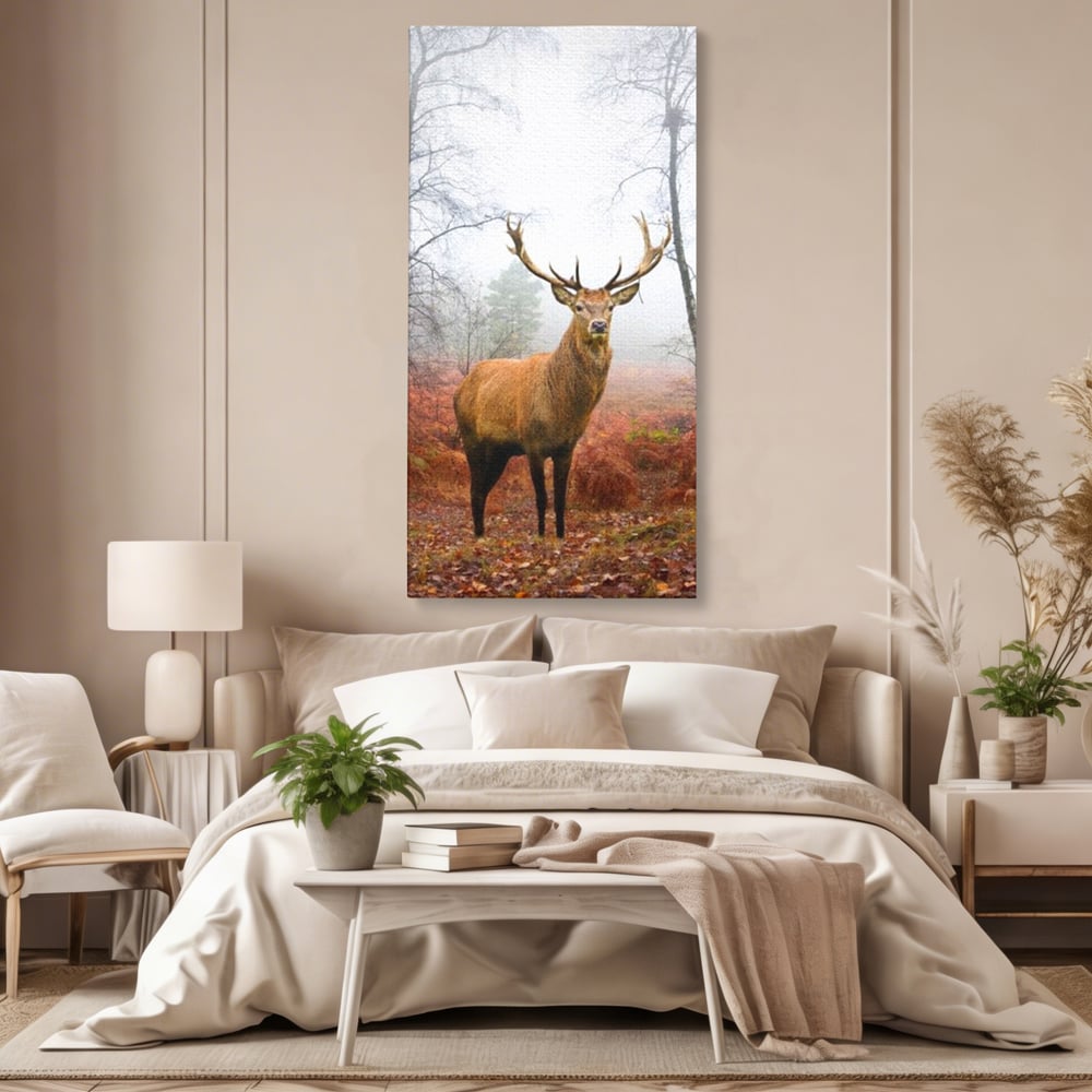 Tablou Canvas Premium, LuxCanva® M1242, Regele Codrilor, Cerb, Animale, Natura, Coarne, Mamifer, Fauna, Salbatic, Padure, Vegetatie, Habitat, Birou, Living, Camera Copil