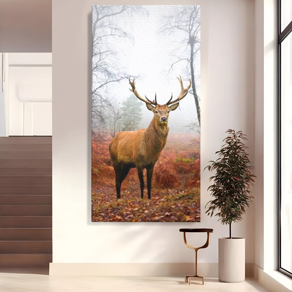 Tablou Canvas Premium, LuxCanva® M1242, Regele Codrilor, Cerb, Animale, Natura, Coarne, Mamifer, Fauna, Salbatic, Padure, Vegetatie, Habitat, Birou, Living, Camera Copil