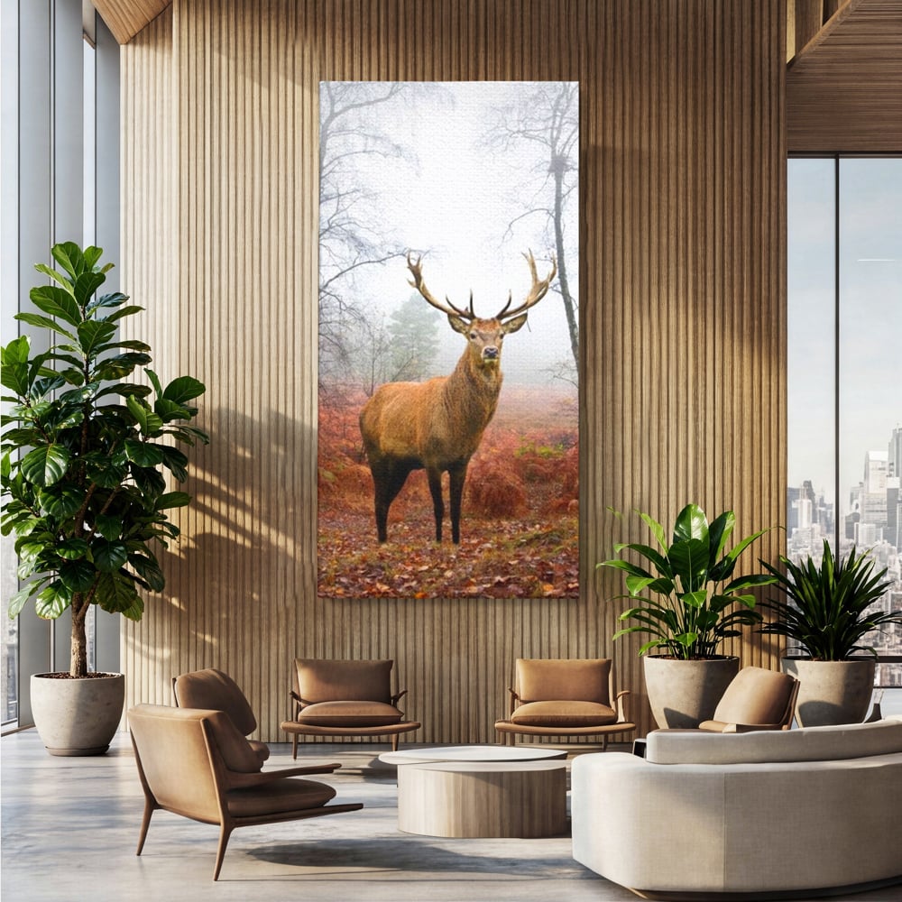 Tablou Canvas Premium, LuxCanva® M1242, Regele Codrilor, Cerb, Animale, Natura, Coarne, Mamifer, Fauna, Salbatic, Padure, Vegetatie, Habitat, Birou, Living, Camera Copil