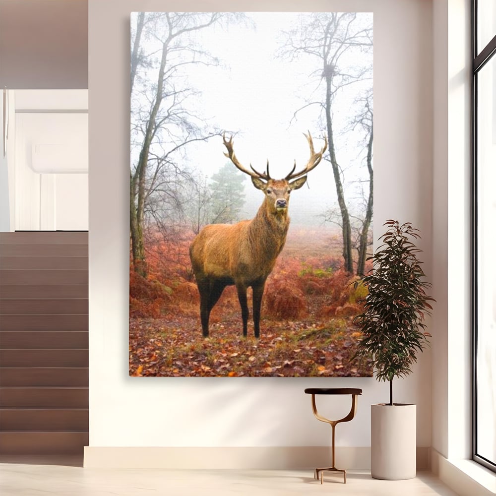 Tablou Canvas Premium, LuxCanva® M1242, Regele Codrilor, Cerb, Animale, Natura, Coarne, Mamifer, Fauna, Salbatic, Padure, Vegetatie, Habitat, Birou, Living, Camera Copil