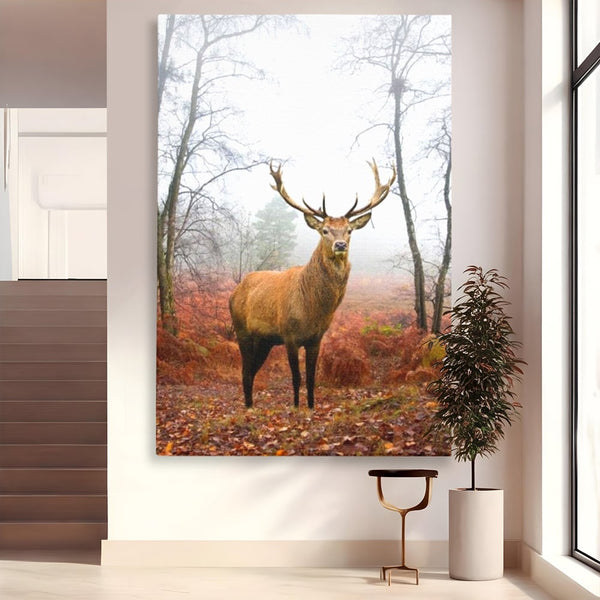 Tablou Canvas Premium, LuxCanva® M1242, Regele Codrilor, Cerb, Animale, Natura, Coarne, Mamifer, Fauna, Salbatic, Padure, Vegetatie, Habitat, Birou, Living, Camera Copil