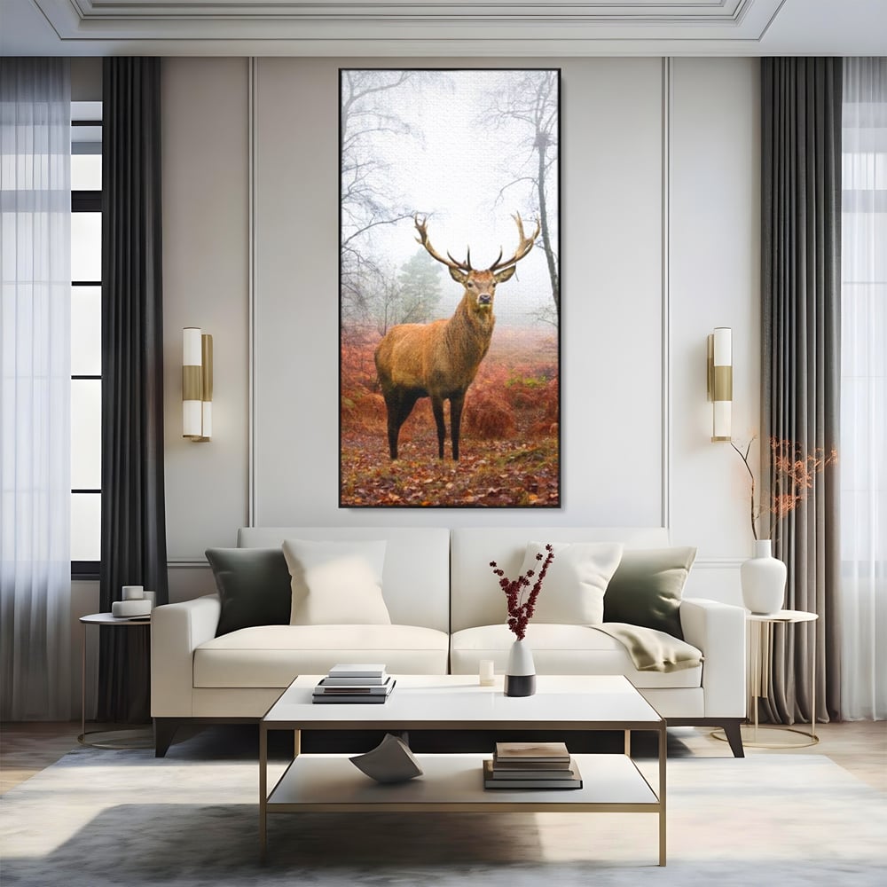 Tablou Canvas Premium, LuxCanva® M1242, Regele Codrilor, Cerb, Animale, Natura, Coarne, Mamifer, Fauna, Salbatic, Padure, Vegetatie, Habitat, Birou, Living, Camera Copil