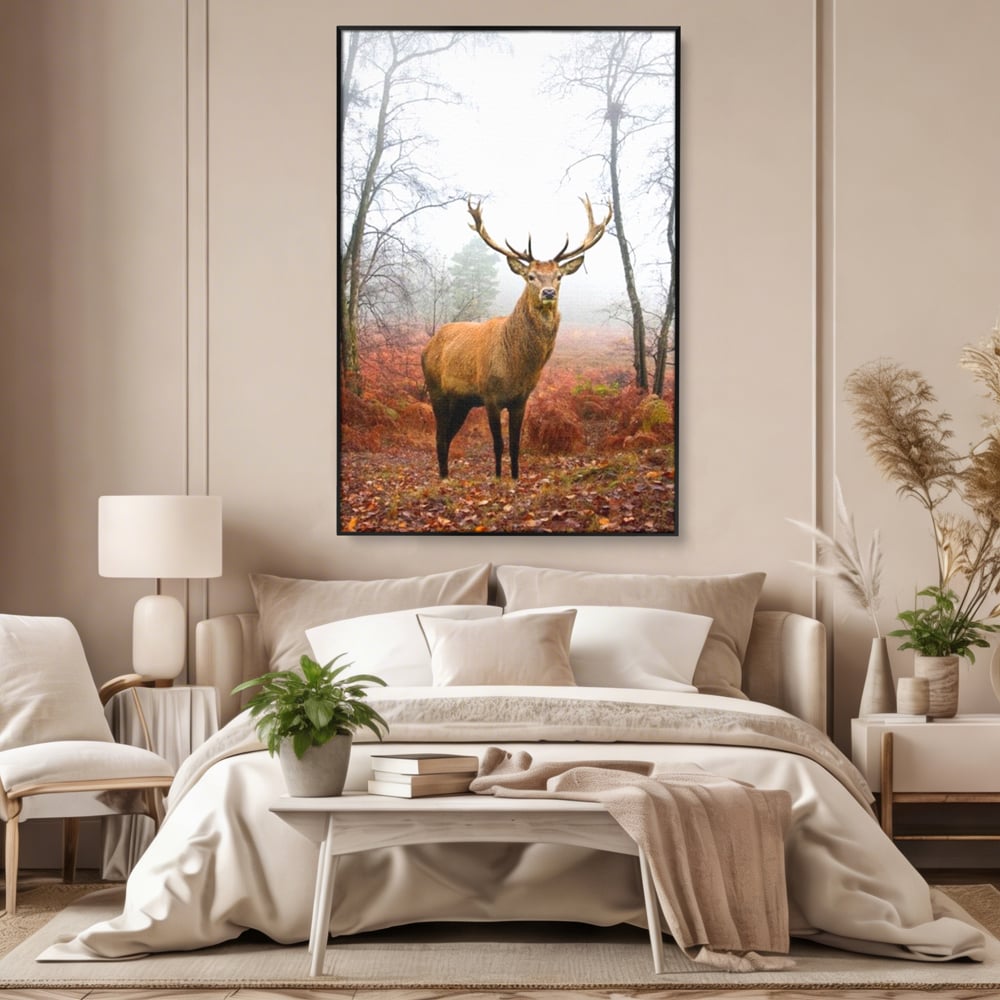 Tablou Canvas Premium, LuxCanva® M1242, Regele Codrilor, Cerb, Animale, Natura, Coarne, Mamifer, Fauna, Salbatic, Padure, Vegetatie, Habitat, Birou, Living, Camera Copil