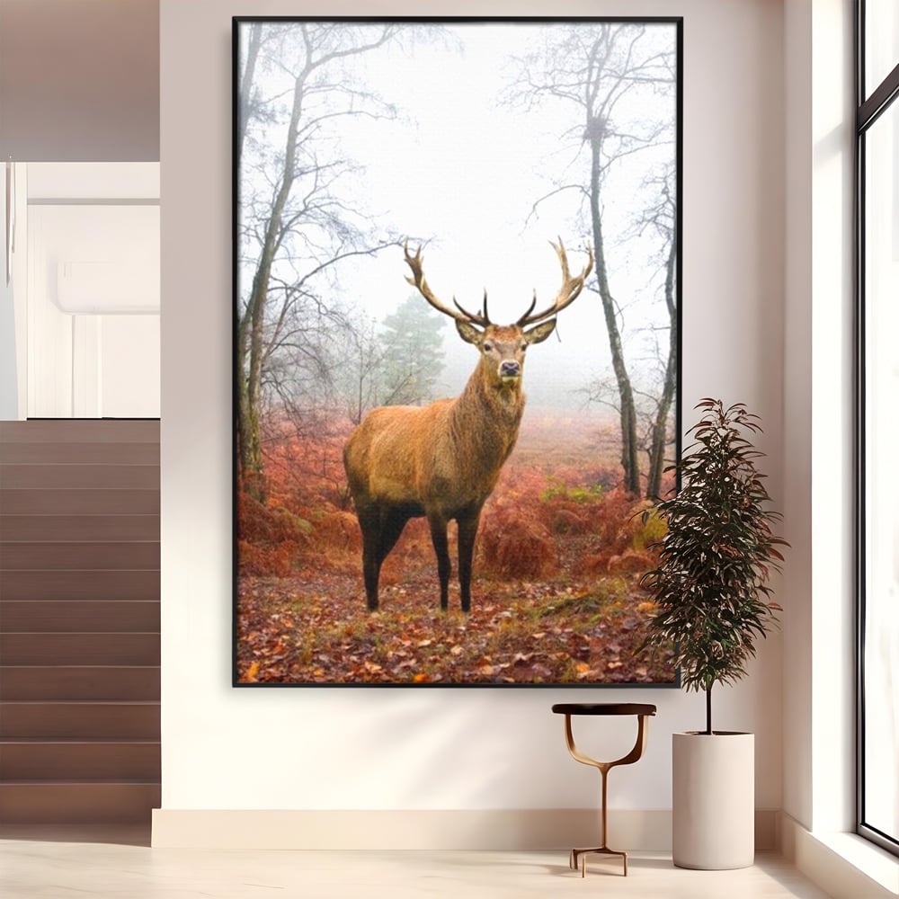 Tablou Canvas Premium, LuxCanva® M1242, Regele Codrilor, Cerb, Animale, Natura, Coarne, Mamifer, Fauna, Salbatic, Padure, Vegetatie, Habitat, Birou, Living, Camera Copil