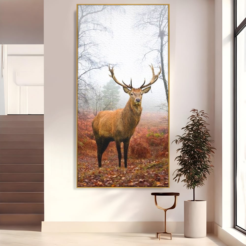 Tablou Canvas Premium, LuxCanva® M1242, Regele Codrilor, Cerb, Animale, Natura, Coarne, Mamifer, Fauna, Salbatic, Padure, Vegetatie, Habitat, Birou, Living, Camera Copil