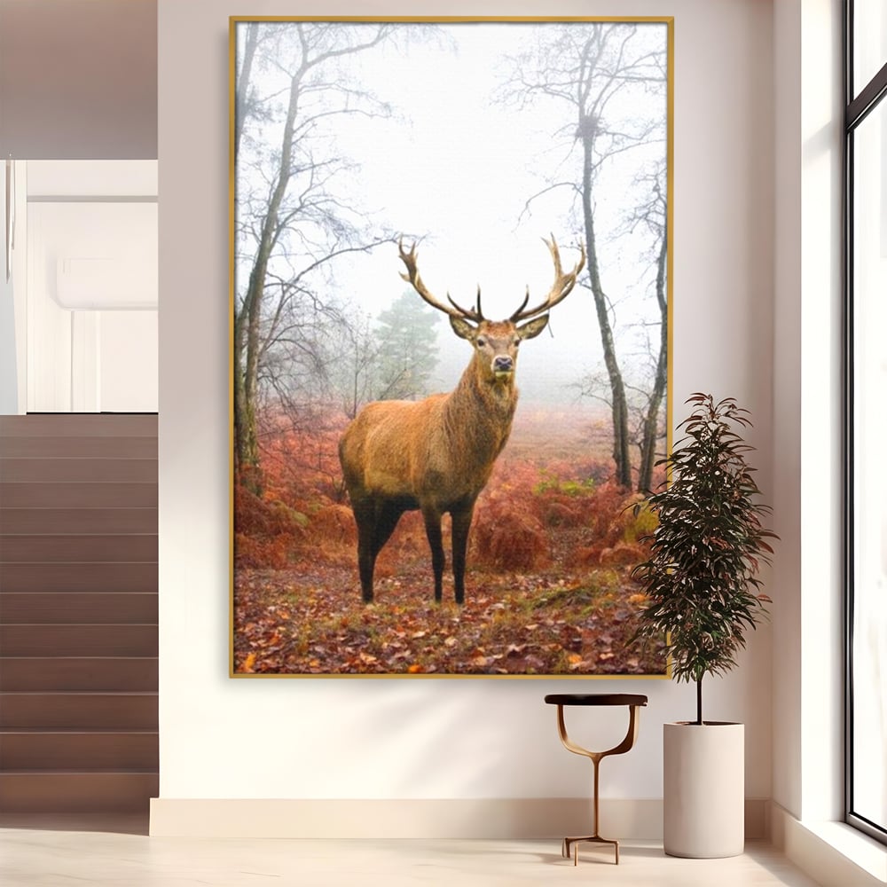 Tablou Canvas Premium, LuxCanva® M1242, Regele Codrilor, Cerb, Animale, Natura, Coarne, Mamifer, Fauna, Salbatic, Padure, Vegetatie, Habitat, Birou, Living, Camera Copil