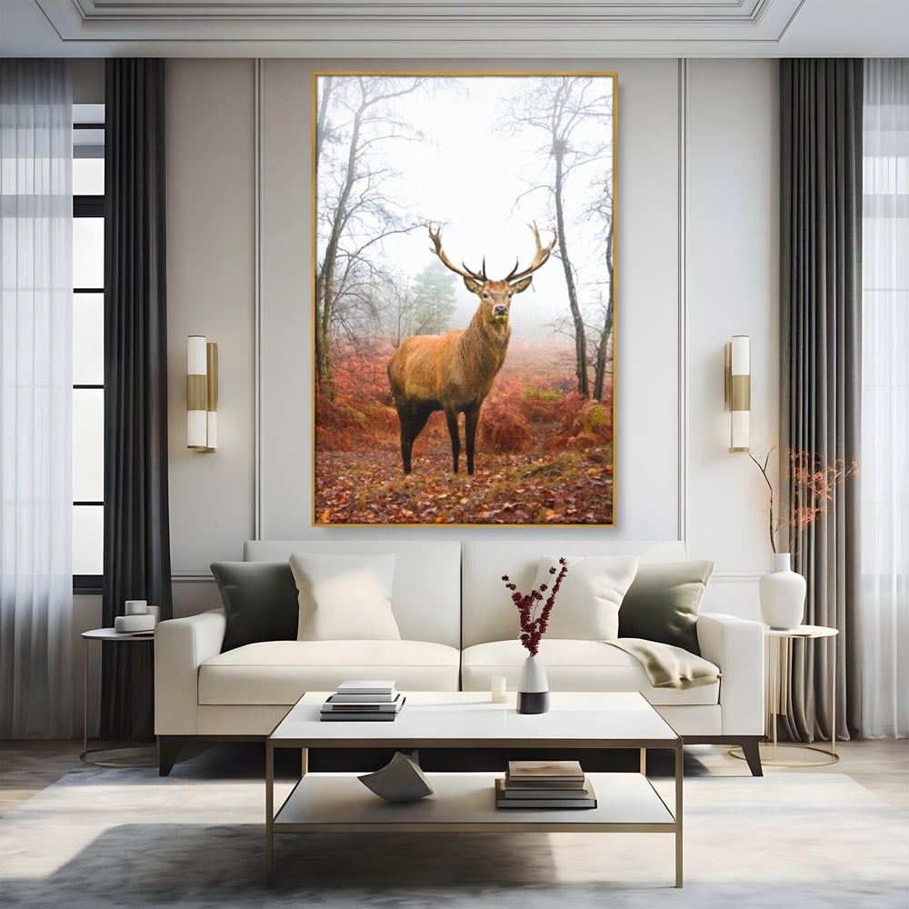 Tablou Canvas Premium, LuxCanva® M1242, Regele Codrilor, Cerb, Animale, Natura, Coarne, Mamifer, Fauna, Salbatic, Padure, Vegetatie, Habitat, Birou, Living, Camera Copil