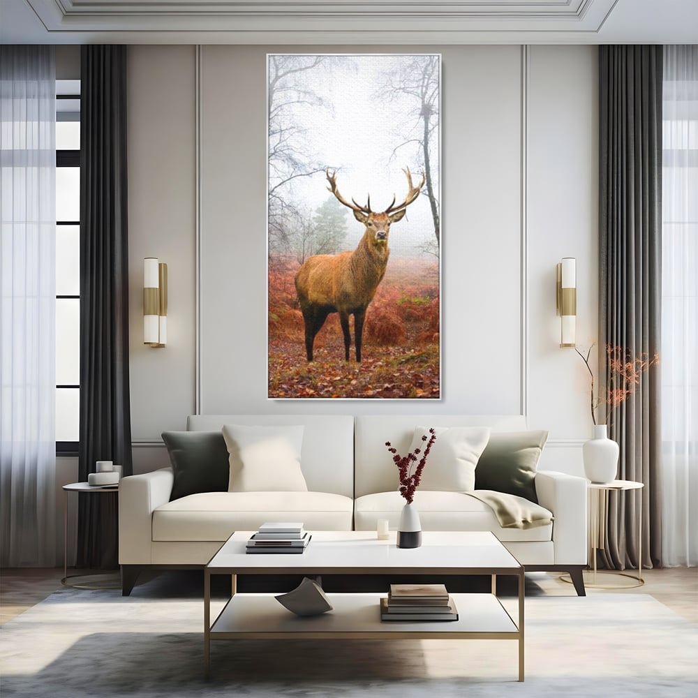 Tablou Canvas Premium, LuxCanva® M1242, Regele Codrilor, Cerb, Animale, Natura, Coarne, Mamifer, Fauna, Salbatic, Padure, Vegetatie, Habitat, Birou, Living, Camera Copil