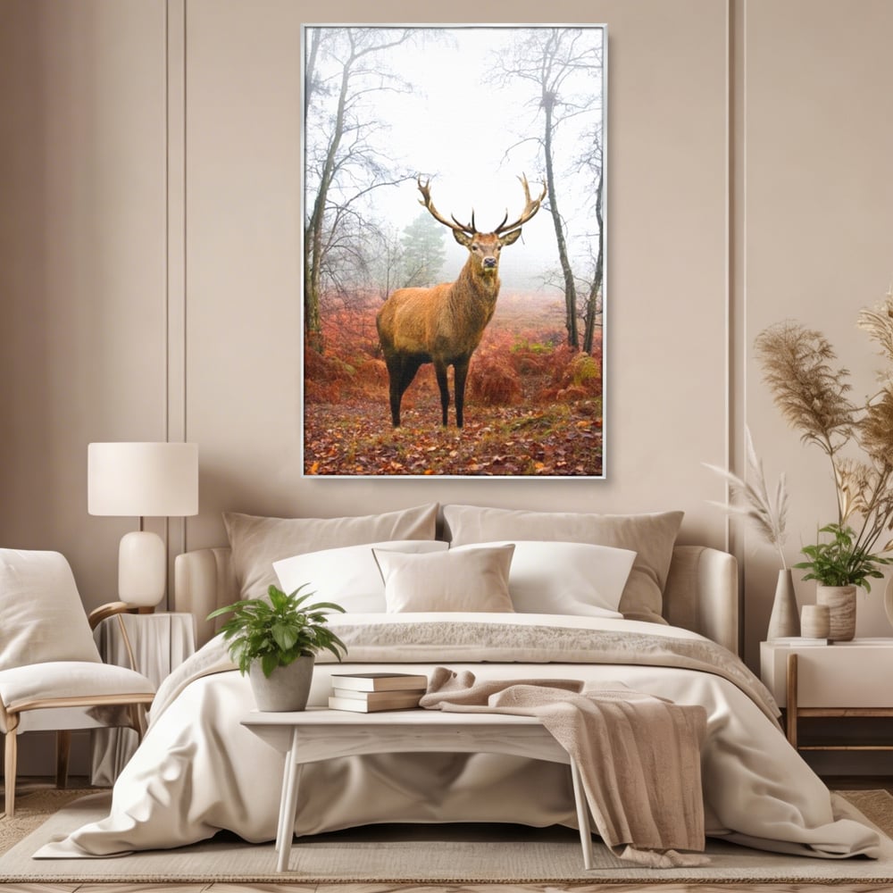 Tablou Canvas Premium, LuxCanva® M1242, Regele Codrilor, Cerb, Animale, Natura, Coarne, Mamifer, Fauna, Salbatic, Padure, Vegetatie, Habitat, Birou, Living, Camera Copil