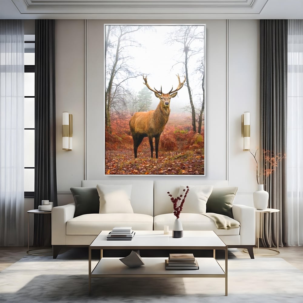 Tablou Canvas Premium, LuxCanva® M1242, Regele Codrilor, Cerb, Animale, Natura, Coarne, Mamifer, Fauna, Salbatic, Padure, Vegetatie, Habitat, Birou, Living, Camera Copil