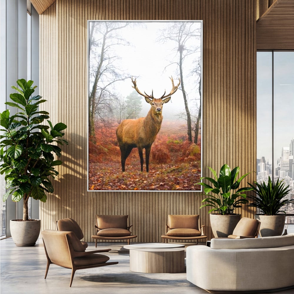 Tablou Canvas Premium, LuxCanva® M1242, Regele Codrilor, Cerb, Animale, Natura, Coarne, Mamifer, Fauna, Salbatic, Padure, Vegetatie, Habitat, Birou, Living, Camera Copil