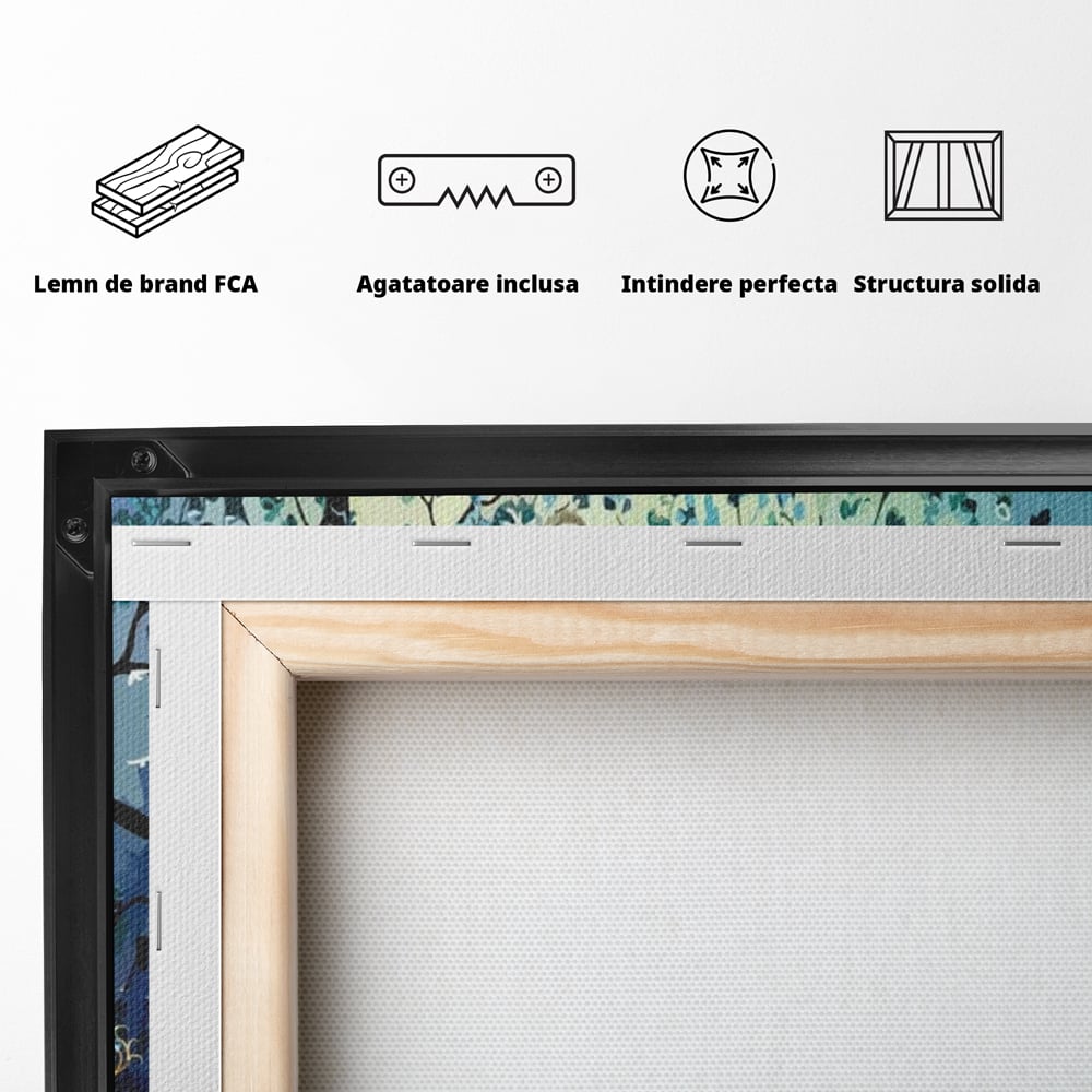 Fotoleinwand Canvas Premium, LuxCanva® M1244, Goldener Hirsch Tanz, Goldener Hirsch, Wald, Baum, Blätter, Nacht, Golden, Nacht, Golden, Hirsch, Magie, Hell, Mond, Mondlicht, Natur, Büro, Wohnen, Kinderzimmer