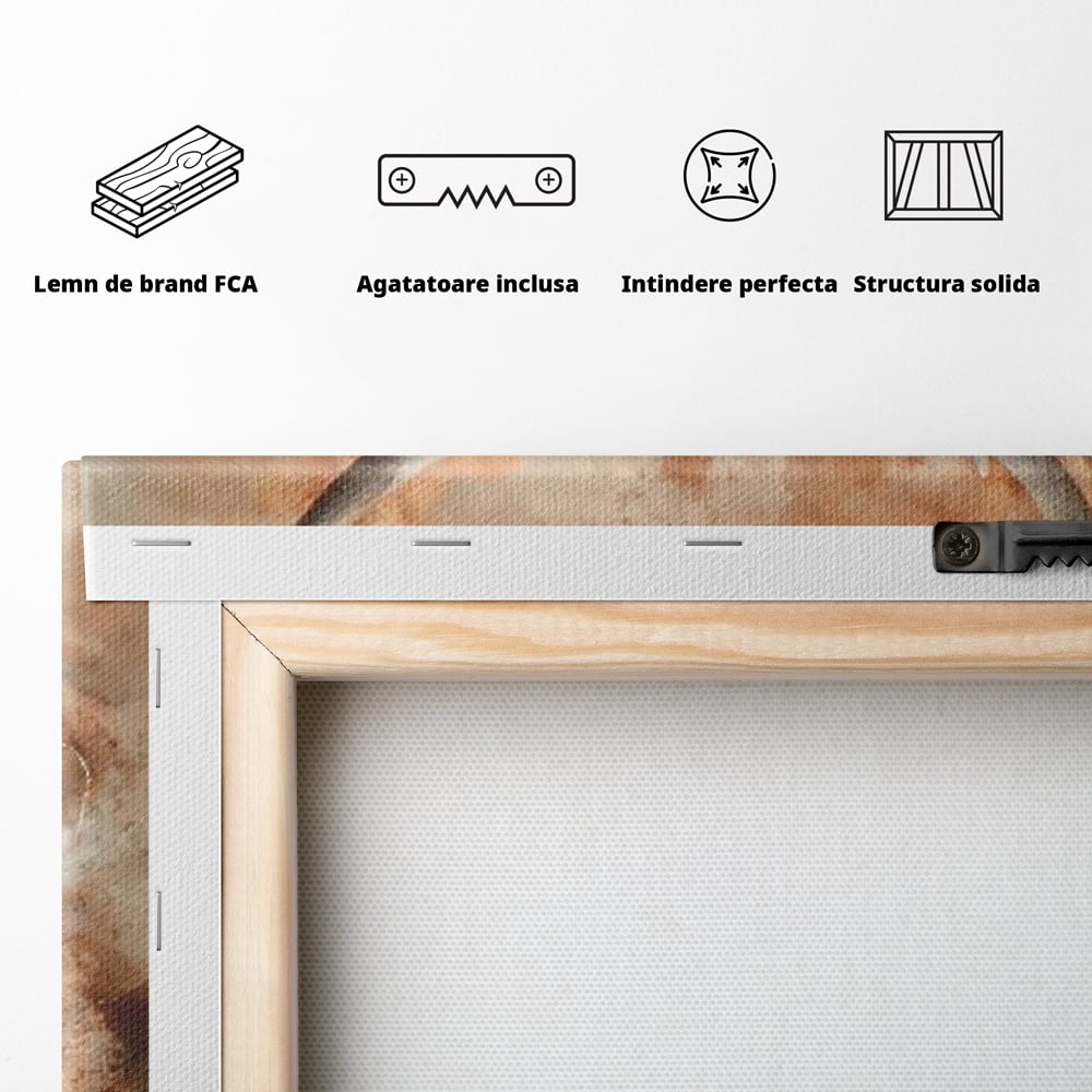 Tablou Canvas Premium, LuxCanva® M1247, Regatul Brun, Portret, Padure, Salbaticie, Brun, Cerb, Toamna, Rustic, Natura, Noblete, Mamifer, Pictura, Birou, Living, Camera Copil