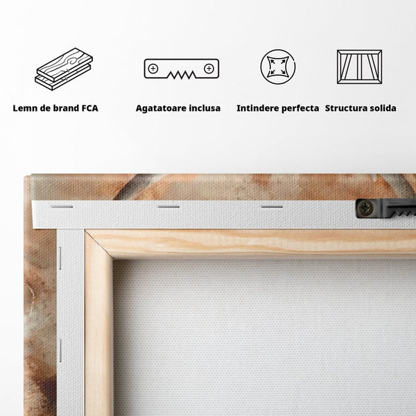 Tablou Canvas Premium, LuxCanva® M1247, Regatul Brun, Portret, Padure, Salbaticie, Brun, Cerb, Toamna, Rustic, Natura, Noblete, Mamifer, Pictura, Birou, Living, Camera Copil