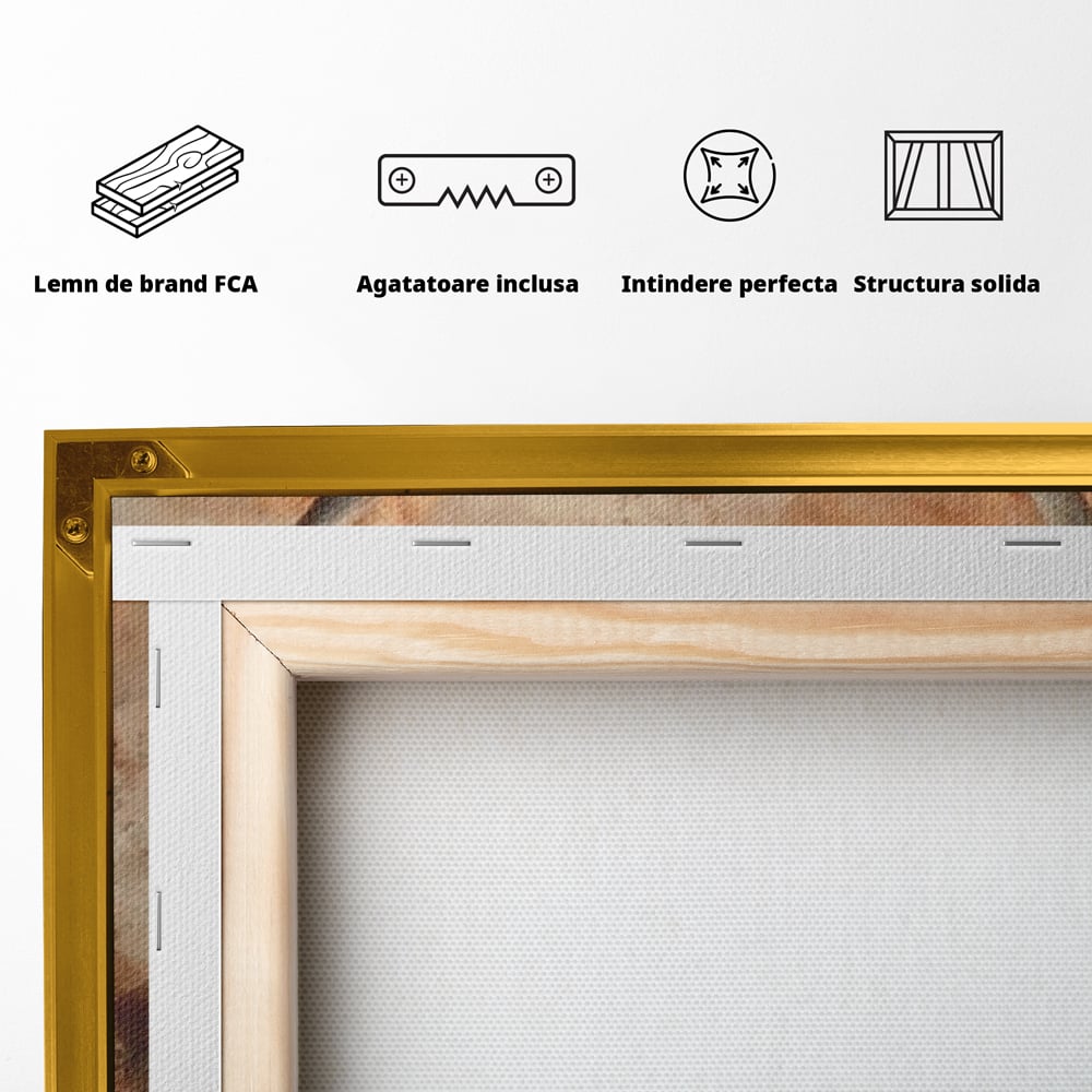Tablou Canvas Premium, LuxCanva® M1247, Regatul Brun, Portret, Padure, Salbaticie, Brun, Cerb, Toamna, Rustic, Natura, Noblete, Mamifer, Pictura, Birou, Living, Camera Copil