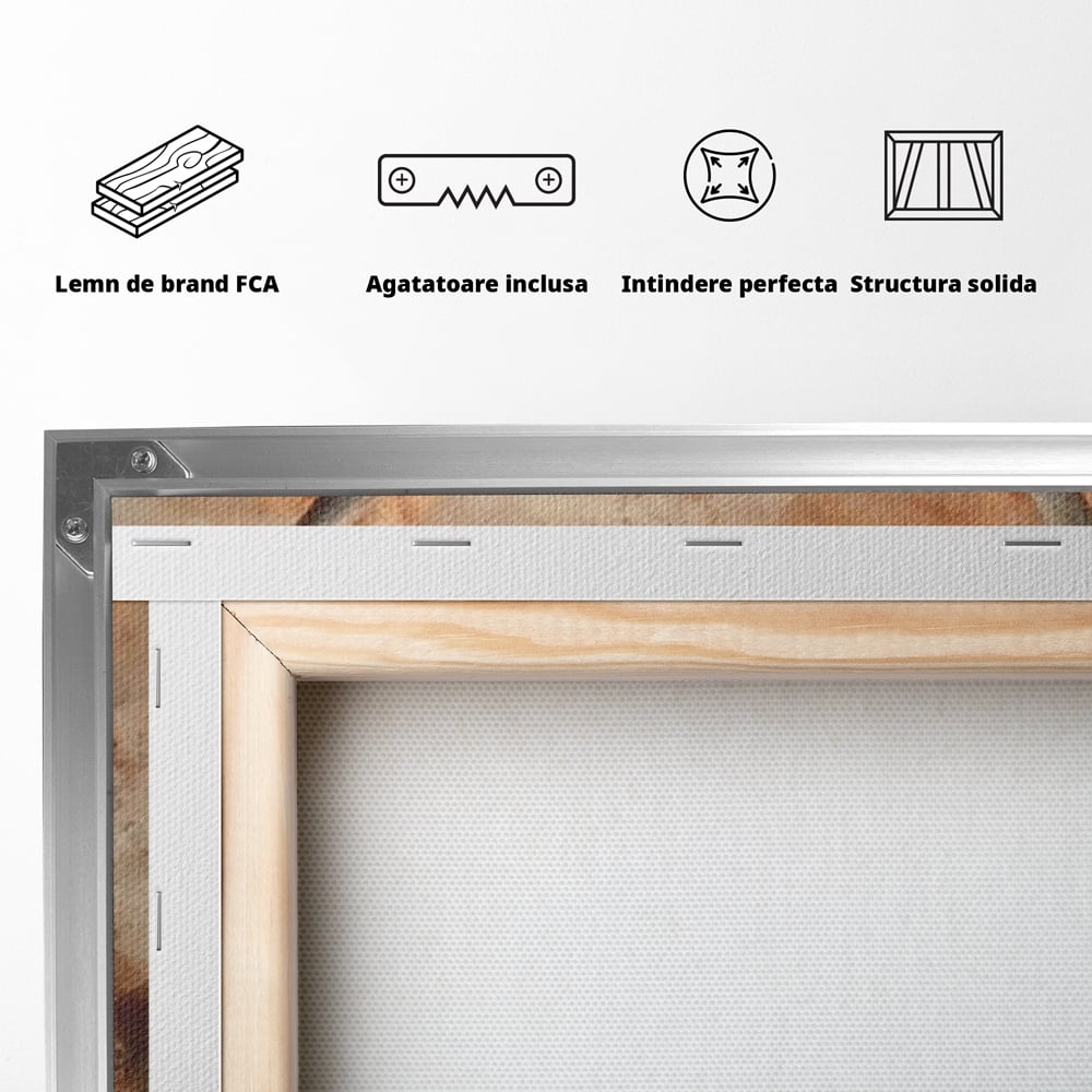 Tablou Canvas Premium, LuxCanva® M1247, Regatul Brun, Portret, Padure, Salbaticie, Brun, Cerb, Toamna, Rustic, Natura, Noblete, Mamifer, Pictura, Birou, Living, Camera Copil