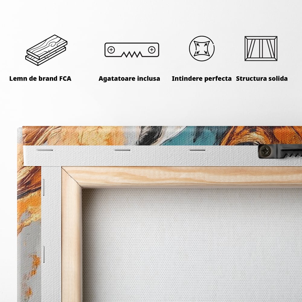 Tablou Canvas Premium, LuxCanva® M1248, Chemarea Nordului, Elan, Tundra, Nordic, Arctic, Mamifer, Coarne, Portret, Animal, Pictura, Magnific, Birou, Living, Camera Copil