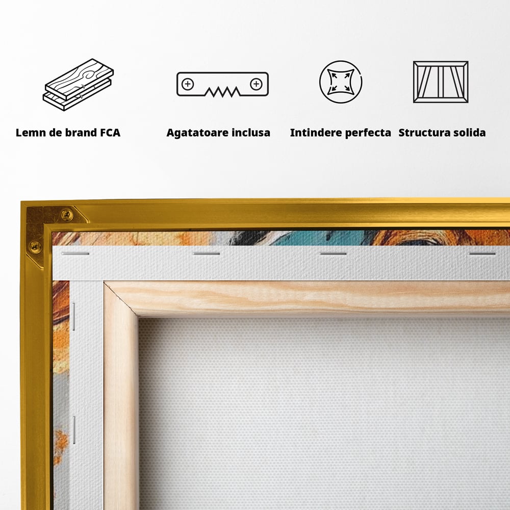 Tablou Canvas Premium, LuxCanva® M1248, Chemarea Nordului, Elan, Tundra, Nordic, Arctic, Mamifer, Coarne, Portret, Animal, Pictura, Magnific, Birou, Living, Camera Copil