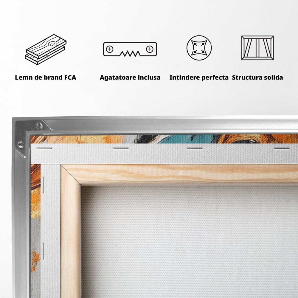Tablou Canvas Premium, LuxCanva® M1248, Chemarea Nordului, Elan, Tundra, Nordic, Arctic, Mamifer, Coarne, Portret, Animal, Pictura, Magnific, Birou, Living, Camera Copil