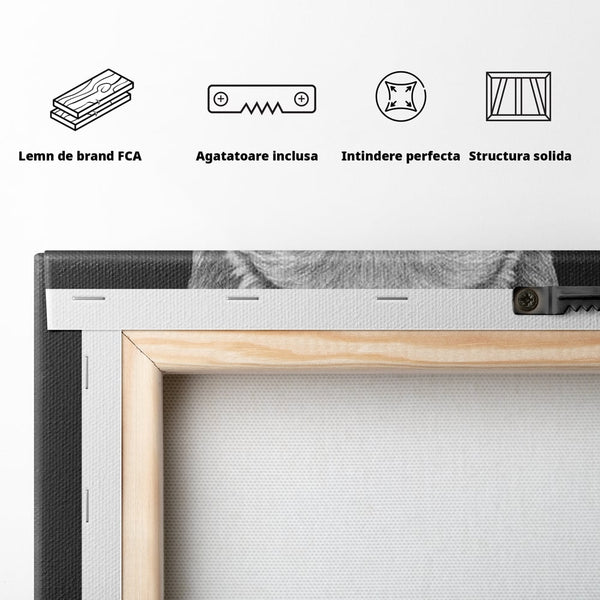 Tablou Canvas Premium, LuxCanva® M1250, Caine de Afaceri, Caine, Costum, Ochelari, Business, Gentleman, Bodyguard, Patruped, Urban, Alb si Negru, Portret, Birou, Living, Camera Copil